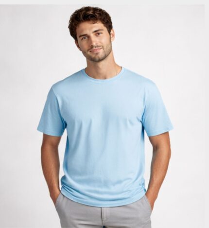 Light Blue Korean Drop Shoulder T-Shirt