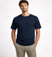 Deep Navy Blue Korean Drop Shoulder T-Shirt
