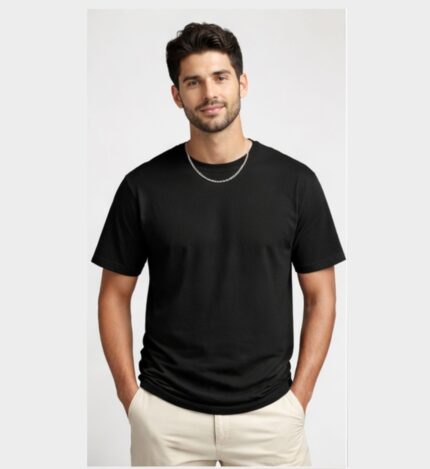 Black Cotton T-Shirt