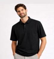 Classic Textured Polo – Jet Black