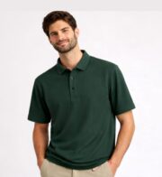 Classic Textured Polo – Forest Green