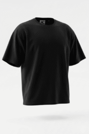 BLACK COTTON OVERSIZE T-SHIRT - Image 2