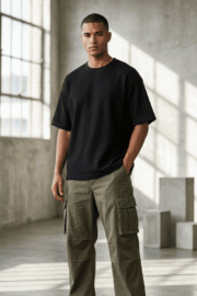 BLACK KOREAN OVERSIZE T-SHIRT