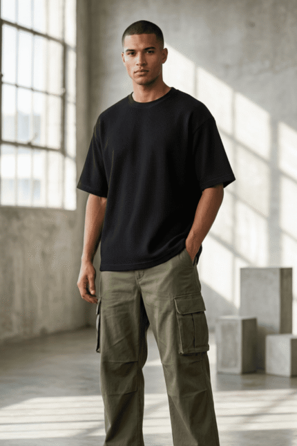 BLACK KOREAN OVERSIZE T-SHIRT