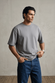 GREY COTTON OVERSIZE T-SHIRT