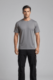 GREY COTTON OVERSIZE T-SHIRT - Image 3