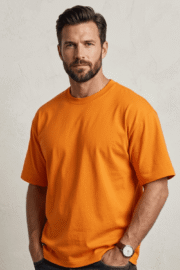ORANGE COTTON OVERSIZE T-SHIRT