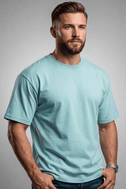 SKYBLUE COTTON OVERSIZE T-SHIRT