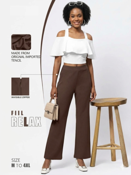 BROWN BOOT CUT PANT FOR HER