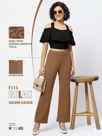 GOLDEN BOOT CUT PANTS FOR SHE
