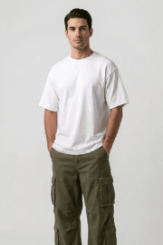 WHITE COTTON OVERSIZE T-SHIRT